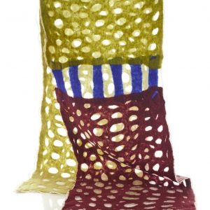 HOLES Organza Scarf in Red Wine & Lime - Image 3