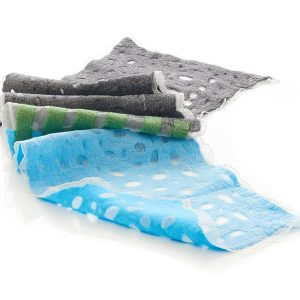"HOLES" Organza Scarf in Black & Blue Lagoon - Image 5