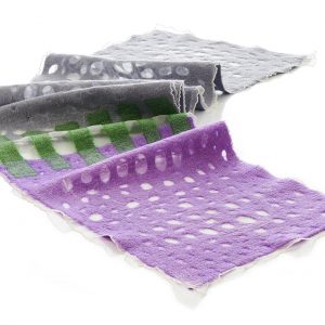 "HOLES" Organza Scarf in Purple & Grey - Image 2