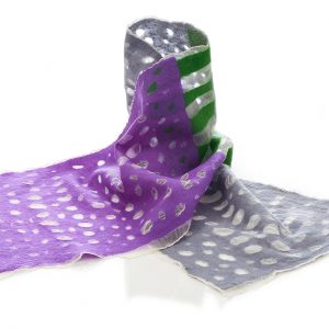 "HOLES" Organza Scarf in Purple & Grey - Image 3
