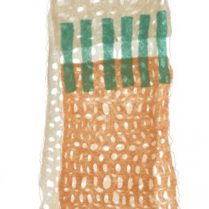 "HOLES" Organza Scarf in Beige & White - Image 4