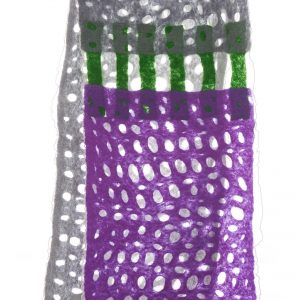 "HOLES" Organza Scarf in Purple & Grey - Image 4
