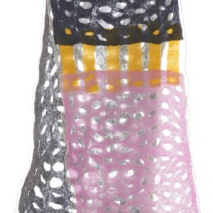 "HOLES" Organza Scarf in Dark Grey & Dusky Pink - Image 4