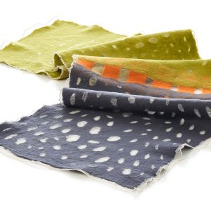 HOLES Organza Scarf in Red Wine & Lime