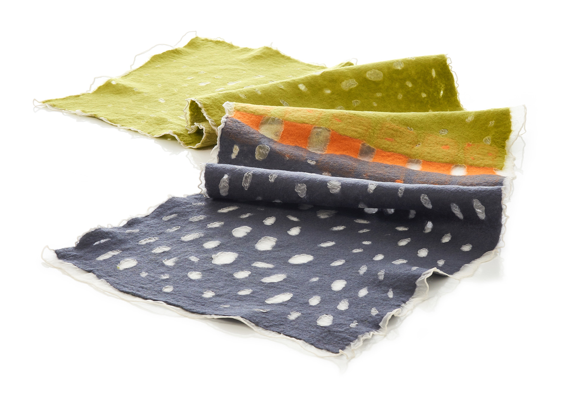 HOLES Organza Scarf in Red Wine & Lime