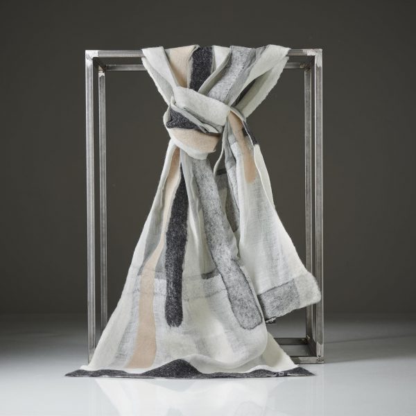 "SIMPLE" Chiffon scarf with linen edges No 1