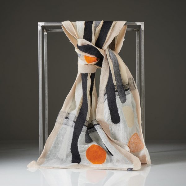"SIMPLE" Chiffon scarf with linen edges No 5