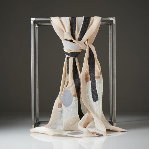 "SIMPLE" Chiffon scarf with linen edges No 3