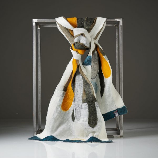 "SIMPLE" Chiffon scarf with linen edges No 6