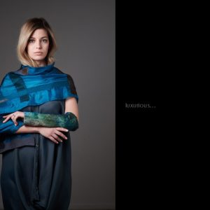 "LINES" Silk Scarf in Red - Image 4