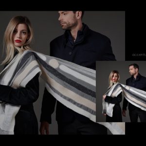 "SIMPLE" Chiffon scarf with linen edges No 5 - Image 3