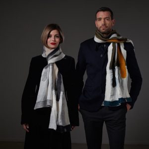 "SIMPLE" Chiffon scarf with linen edges No 8 - Image 3