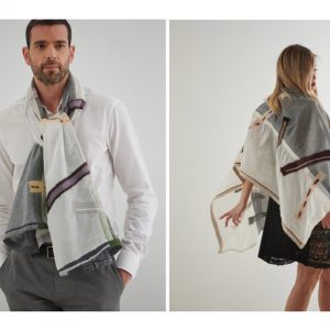 "DOUBLE" Silk Cotton and Cotton Scarf No 3 - Image 2