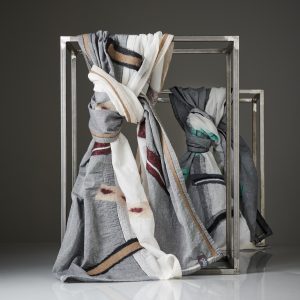 "DOUBLE" Silk Cotton and Cotton Scarf No 3 - Image 4