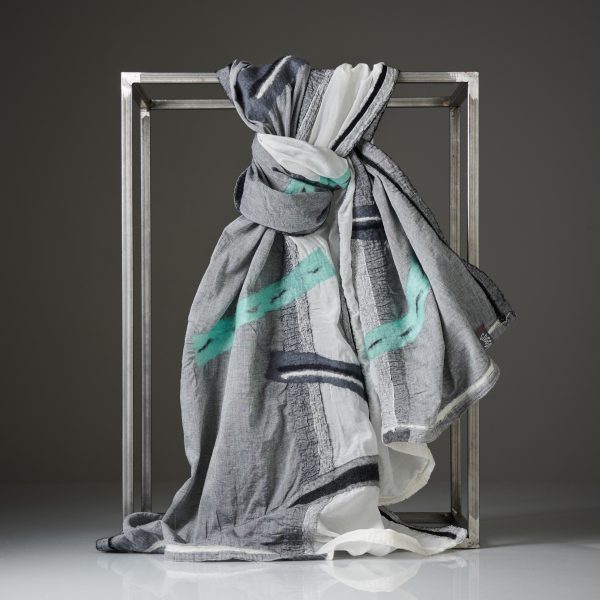 "DOUBLE" Silk Cotton and Cotton Scarf No 1