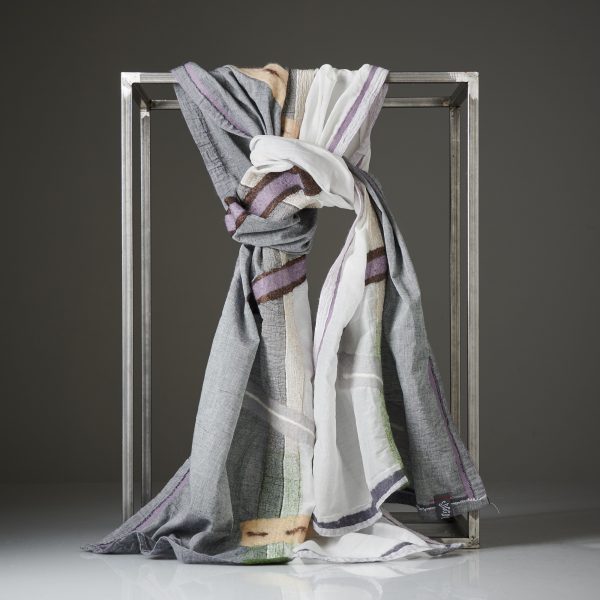 "DOUBLE" Silk Cotton and Cotton Scarf No 4