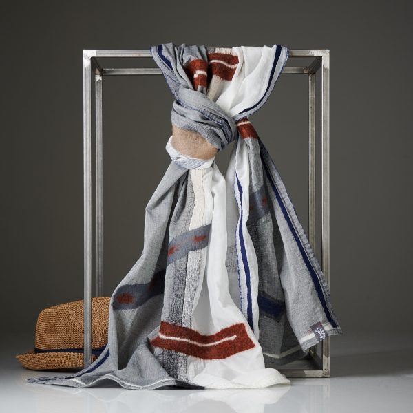 "DOUBLE" Silk Cotton and Cotton Scarf No 3