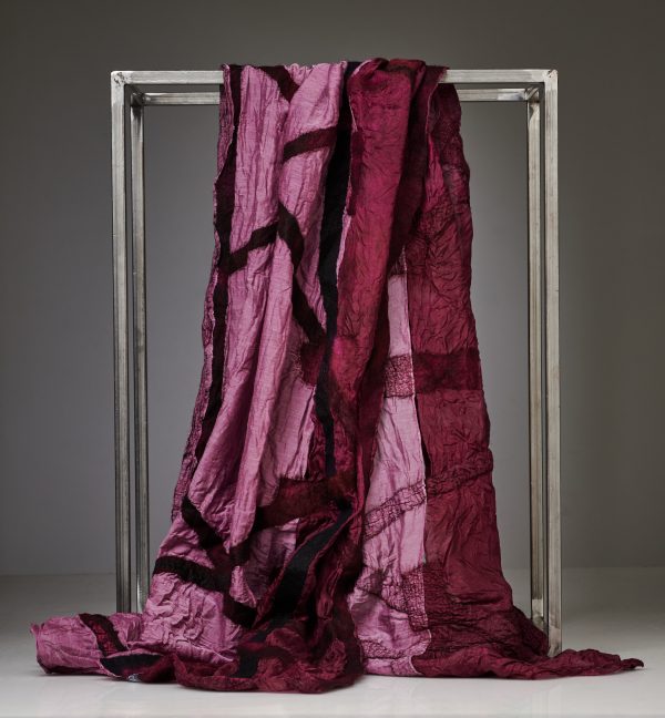"NUANCES" Silk Shawl in Purple