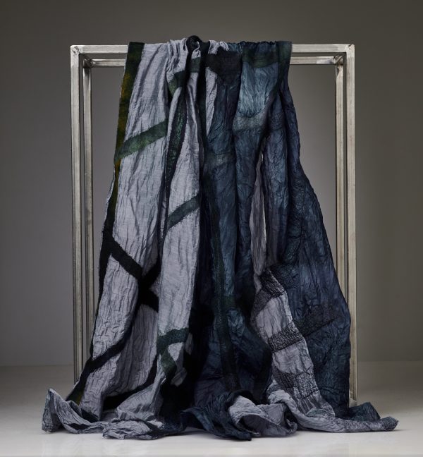 "NUANCES" Silk Shawl in Blue