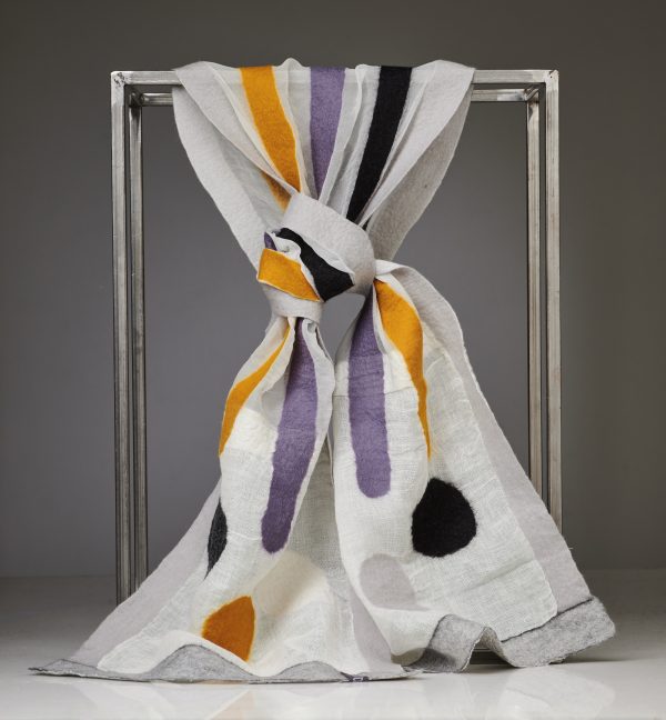 "SIMPLE" Chiffon scarf with linen edges No 7